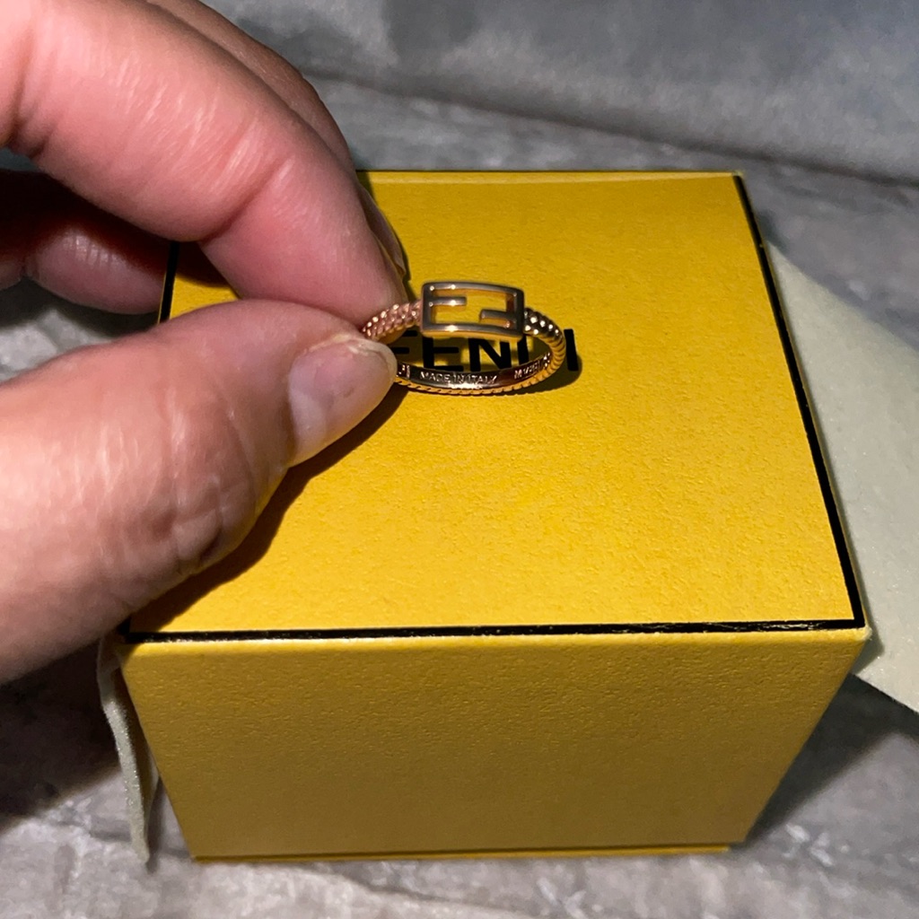 Fendi Preloved Rose Gold Color Ring Size M Fits Us Size 6 Excellent Condition